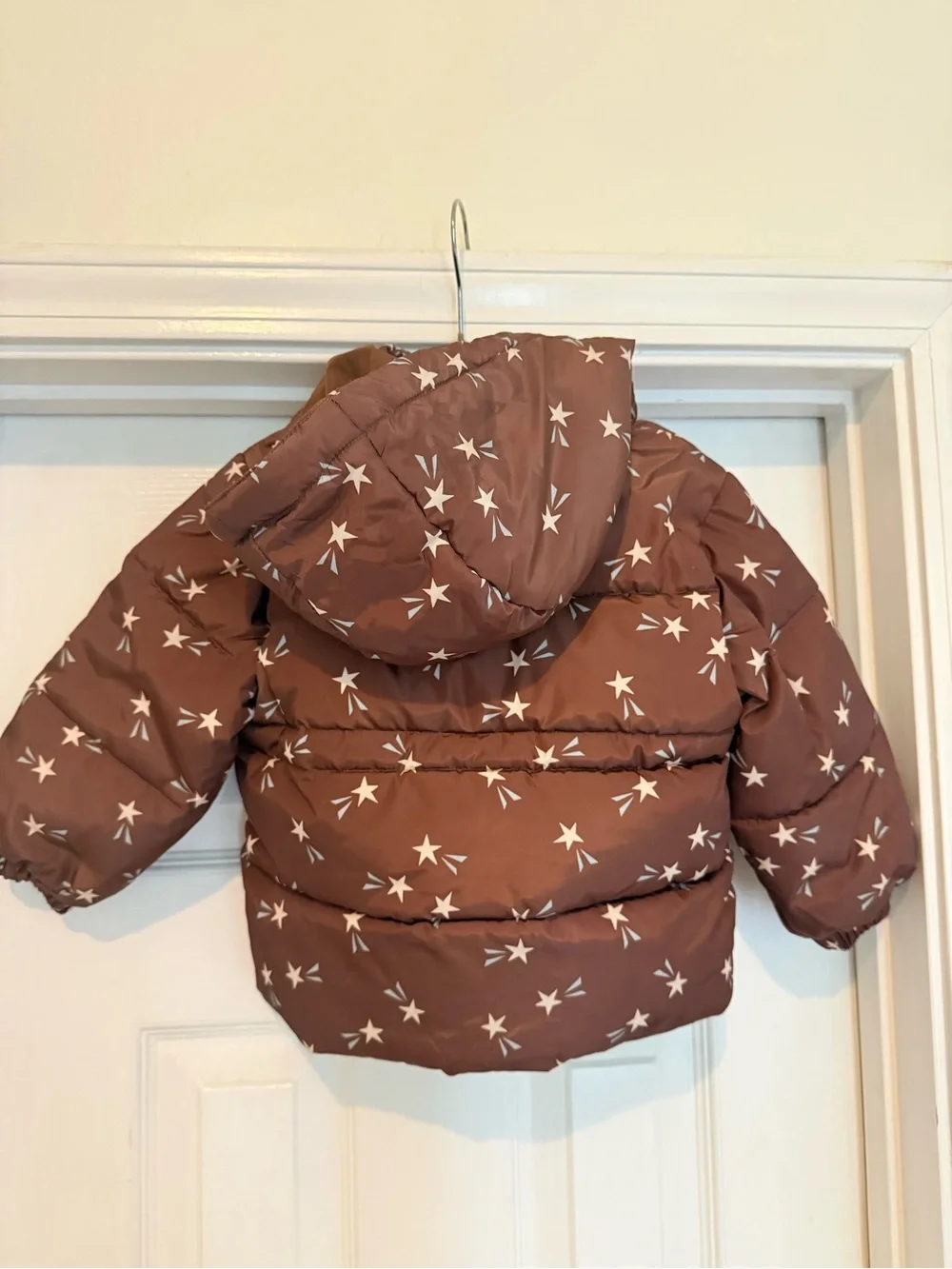 Rylee + Cru Puffer Jacket in Brown Shooting Stars